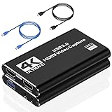 Video Capture Card, Audio Video Capture Card, USB 3.0 Capture Card 4K HDMI Loop-Out, 1080P 60FPS/2K 30FPS Video Game Capture for Streaming, Works for PS5/Switch/Xbox/Camera/PC/OBS