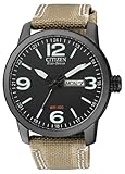 Citizen Herren Analog Quarz Uhr mit Nylon Armband BM8476-23EE