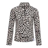 Emski Damen Skipullover Leopardenmuster - Langärmliger Pullover mit Viertelreißverschluss - Wintersportbekleidung - Größe S-XXL