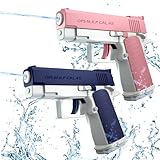 Wasserpistole Kinder 2 Stück Wasserpistolen Klein Wasserspritzpistole Reichweite 10 Meter Water Gun für Kinder Sommer Freien Pool Strand Wasserspielzeug (Blau+Rosa)