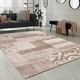 Paco Home Designerteppich für Wohnzimmer Inneneinrichtung Teppich Meliert Beige Braun, Grösse:60x100 cm
