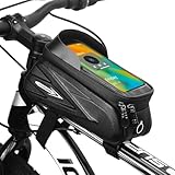 Fahrrad Gepäckträgertasche Fahrrad Rahmentasche Rennrad MTB Radfahren Wasserdichtes Handy Halter EVA Druckfestes Fahrrad Zubehör mit TPU Touchscreen Visier Regenschutz für Handys bis zu 7.2 Zoll