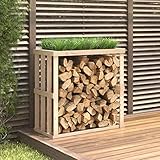 Xichuzi Outdoor-Kaminholzregal, Holzunterstand, Holzstapelhilfe, Aufbewahrung Holz, Holzregal, Brennholzregal Außen, Kaminholz Aufbewahrung, 108x52x106 cm Massivholz Kiefer