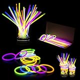 Trimming Shop Knicklichter Party Set für Kinder & Erwachsene, 15 Leuchtstäbe mit Verbinder Lang anhaltende Neon Knicklichter Halsketten, Armbänder, Halloween mitgebsel Kinder, Deko & Festival Zubehör