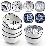 UPZAI Kleine Dipschalen 6er Set - Ø 9,2 cm Keramik Dip Schälchen - 150 ml Dekorative Dip Schalen - Schüssel für Sojasauce Oliven Tapas Nüsse Dessert (Japanisch)
