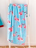 Catherine Lansfield Flamingo Baumwolle 76x160cm Strandtuch Blau