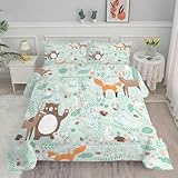 Linfye Bettdecke 155x220 4 Jahreszeiten Waldfuchs Bettbezug Ganzjahresdecke 155x220 Bettdecke Waschbar Bettdecke Ohne Bezug Nutzbar Mikrofaser Steppdecke Schlafdecke BC474