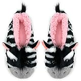 ooohyeah Lustige Tierhausschuhe Damen Rutschfest Neue Flauschige Hauspantoffeln Gemütliche Sherpa Warme Süße Innenschuhe Zz Zebra 5-6, Zz Zebra, 35.5/37 EU