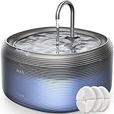 FEELNEEDY Katzenbrunnen 3,2L Trinkbrunnen Super Leise 2 Wasserflussmuster Wasserautomat BPA-freier Katzentrinkbrunnen Schwarz