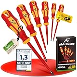 Afeld Elektro VDE Schraubendreher Set magnetisch - 6-teilig - 2 Kreuz - 4 Schlitz - isoliert bis 1000 V - Hergestellt aus S2-Stahl in Industriequalität