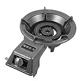 Premium Camping Gaskocher Gaskochfeld 2022 Upgrade Gusseisenbrenner Großer Gaskochring Flüssiggaskocher Outdoor Gastronomie 6,2 KW [Energieklasse A] (Color : Black)