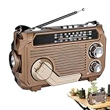 Solar-Kurbelradio,Kurbelradio | Tragbare Handkurbel-Wetterradios,Kabelloses AM/FM/SW-Radio, 3-Wege-Aufladung, batteriebetriebenes Radio-Survival-Gadget für den Innen- und Außenbereich