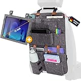 KØKØ Design® Rücksitzorganizer HULDA aus Filz, Auto Rücklehnenschutz mit riesigem Tabletfach für Kinder, Schutz für den Autositz, Rücksitz Organizer mit innovativem und funktionierendem Design