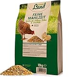 HÜHNER Land Hühnerfutter – Feine Mahlzeit 10kg I gebrochene Qualität, Grütze für Hühner, Wachteln, Küken & Geflügel, Kükenfutter, Futterabwechslung ohne Zusätze