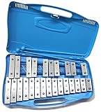 Alysée – MT25-CR-BL Metallophon mit 25 chromatischen Platten, Koffer mit Griff und Schlägeln im Lieferumfang enthalten