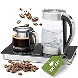 ProfiCook® 3in1 Wasserkocher, Kaffeemaschine und Teekocher in einem Gerät | Warmhaltefunktion | 2200W | 1,7L + 0,8L | BPA frei | Wasserkocher Temperatureinstellung & Teemaschine | PC TKS 1056