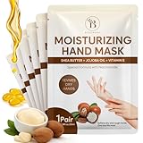 Handmaske für sehr trockene Hände – Handpflege Handschuhe mit Sheabutter, Jojobaöl & Vitamin E – Feuchtigkeitsspendende Handmaske Handschuhe – Handpflege Set für Damen & Herren (6 Paar)