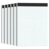 Notizblock A4 Kariert Notizblöcke, 6 Stück Schreibblock Kariert A4, 30 Blatt/ 60 Pages Block A4 Karierter mit Rand Gelocht, Notizbuch A4 Kariert 70g/m² Karierter Blöcke A4 für Schulblock, Kopfverleimt