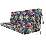 shivler Kissen für Hollywoodschaukel und Gartenbank Gartenkissen Gartenbankauflage Bankauflage Bankkissen Garten Gartenmöbel Schaukelkissen (180 cm, Bunte Bläter)