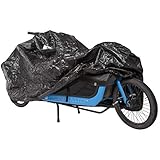 M-Wave Fahrradgarage, extra groß, für einspurige Lastenräder, Fahrradschutz, widerstandsfähiges Tarpaulin, Größe ca. 280x135x70cm, Schwarz