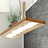 LED Hängelampe Esstisch Pendelleuchte Holz Rustikal Dimmbar 3000K-6000K Pendellampe Einfachheit Höhenverstellbar Hängeleuchte Esszimmer Kronleuchter Harz Wohnzimmer Arbeitszimmer Küche 36W,Platz