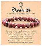 POWWA Heilsteine Edelstein Armband Damen, Wellness Entspannung Dankeschön Anti Stress Gute Besserung Geschenke Naturstein Armband für Frauen Damen Freundin Schwester Frau