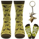 Scinzene Jäger Geschenke Set - Lustige Socken Männer 39-45 Mit Schlüsselanhänger, Personalisierte Socken, Für Jagd Zubehör, Geschenk Für Jäger, Geschenk Jäger, Lustige Geschenke Für Männer