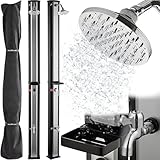 holz4home® Solardusche Gartendusche I 40L Fassungsvermögen I Aussendusche mit Warmwasser bis 60°C I Outdoordusche für Garten & Pool inkl. Schutzhaube und Wasserhahn
