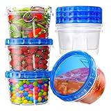 Uxsjakjsd 6er-Pack Kunststoff-Vorratsdosen - Mikrowellen- und Spülmaschinengeeignet mit Drehverschlussdeckeln