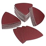 Garneck 100 Stück Teiliges selbstklebendes Dreieck Schleifpapier Körnung für Schwingschleifer Langlebige Schleifunterlagen für Holz Metall Kunststoff Präzises Schleifen in Ecken und