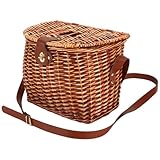 Picknickkorb, Weidenkorb, große Kapazität, Pilzkorb, handgewebt, große Kapazität, Behälter für Bücher, Spielzeug, Lebensmittel, Brot, , Puppen, Pilze, Wohnzimmer, Schlafzimmer, Arbeitszimmer