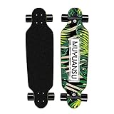 TangDao Longboard Skateboard Mini 80CM Kreuzer 8 Schichten Ahornholz mit Lager ABEC-7 für Kinder Erwachsene und Anfänger (Dschungel, Großes schwarzes Rad)