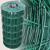Garmix 25 Meter Maschendrahtzaun Gitterzaun Drahtzaun grün Höhe 60 cm Maschenweite 7,5 x 10 cm Gartenzaun