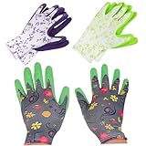 DIYEAH 3 Paare Arbeitshandschuhe für Herren und Damen Vielseitige Langlebige Garten Schutzhandschuhe mit Sicherem Sitz Einfach zu Reinigen Vielseitig Einsetzbar für Gartenarbeit und