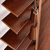 Echtholz-Jalousie Braun,50x90cm 60x110cm 90x150cm 135x160cm Raumabdunkelnde Jalousetten,Mit 50mm Horizontal-Lamellen,Jalousette Holz Für Büro, Homeo,WxH-90x250cm/35.5x98in