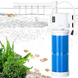 AQQA Aquarium Filter,Einstellbarer 15W Aquarium Filter Pumpe,Aquarium Innenfilter mit 750L/H Wasserpumpe für 50-380L Aquarium