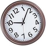 CORHAD Wanduhr Im Vintage Look Runde Stille Wanduhr Mit Holzmaserung Dekorative Wanduhr Ohne Ticken Moderne Große Ziffern Ideal Für Wohnräume Und Büros