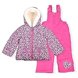 Arctic Quest Kleine Mädchen Lätzchen Schneehose und Skijacke Wasserabweisend Schneeanzug für Kinder Winterjacke für Mädchen, Rose Violet, 5-6