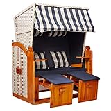 intergrill Strandschönheiten Doris Ostsee Strandkorb 2-Sitzer Vollholzfront Verschiedene Dekor innen außen für Balkone Terrassen Wintergärten Garten Lounge inkl Schutzhülle