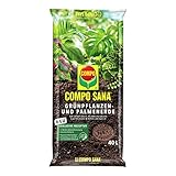 COMPO SANA® Grünpflanzen- und Palmenerde mit 12 Wochen Dünger für alle Zimmer- und Balkonpflanzen sowie Palmen und Farne, Kultursubstrat, 40L