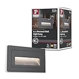 Paulmann 94383 LED Außenleuchte Wandeinbauleuchte Long IP65 103x58mm eckig incl. 1x4 Watt Schwarz Außenlampe Aluminium 3000 K