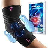 Fitomo Epicondylitis Ellenbogenbandage für Epicondylitis bei Tennis- und Golfern, mit 2 Kompressionspads, zur Linderung von Schmerzen bei Sehnenscheidenentzündung, 1 Stück (L)