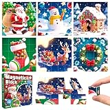 DOWNDRIFT Würfelpuzzle 6-in-1 Magnetische Bausteine Für Kinder 30 Stück Building Block Magnetbausteine Weihnachten Sensorik Spielzeug Magnetspiel Geburtstag Für Jungen Und Mädchen ab 3 Jahren