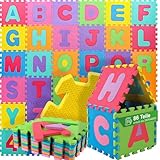 Panorama24 Puzzlematte für Babys und Kinder, Spielteppich Spielmatte Lernteppich Kinderspielteppich Schaumstoffmatte Matte bunt, 86 TLG. ca. 180x180 cm