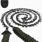 Uadme Handkettensäge, Tragbare Vielseitige Drahtsäge, Handsäge aus Stahl mit Paracord, Rostfreie Klappsäge für Äste und Bäume, Survival Säge für Camping Pfadfinder und Jagd, 109 cm