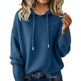 LinRim Damen Hoodies Sweatshirts Langarm Kapuzenpullover Pullover Sweatshirt Freizeit Langarmshirt Casual Training Pulli Streetwear mit Kapuze Sport Oberteil Outerwear