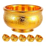 SOLUSTRE 6 Stück Kunststoff Opfer und Wasserschalen Leichte Vielseitige Altar und Dekoschalen mit Wohlstandssymbol für Zuhause Rituale Buddhistische Zeremonien Geschenkideen