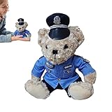 Generico Die Polizei verkleidet den Teddybär, gefüllte Plüschbären im Polizei-Kleid, Gefüllte Plüschbärchen mit abnehmbarem Kleid, Teddybär für Jungen und Mädchen
