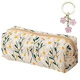 VVQWCY Mäppchen Aesthetic, 20 * 9 * 8cm Federmäppchen Damen Mit Reißverschluss Mit 1 Schlüsselanhänger Für Kosmetiktasche Geldtasche