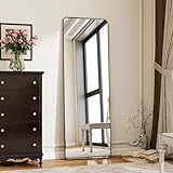 Koonmi Standspiegel mit abgerundeten Ecken, 40 x 150 cm Ganzkörperspiegel mit Ständer, großer Fußboden Standspiegel Ganzkörperspiegel Wand Hänger für Schlafzimmer, Wohnzimmer, Schwarz
